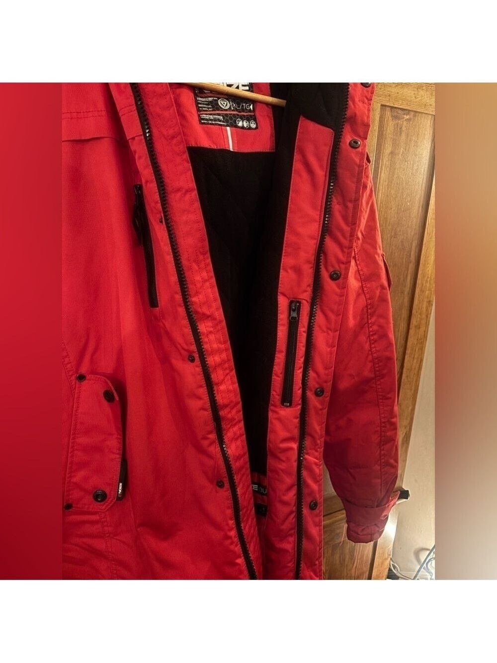 NOIZE Red Unisex Weather Guard Vegan Canadian🇨🇦 Winter Coat M-XL Ptp26in L32in - Picture 5 of 16
